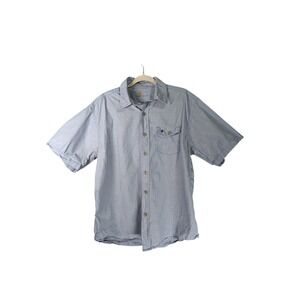 Carhartt Shirt Mens L Blue Short Sleeve Button Cotton